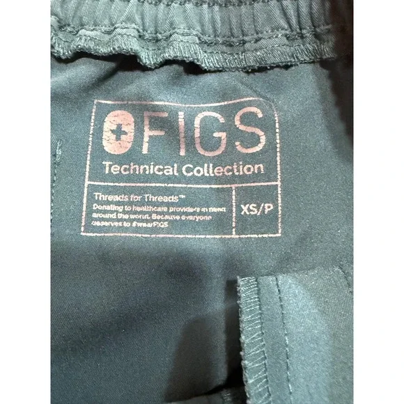 FIGS Yola  Skinny Scrub Pants Womens XS Petite Teal Cargo Pocket - Picture 5 of 10
